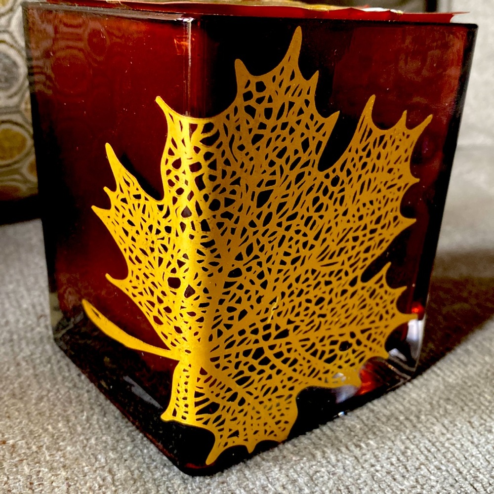 Amber square vase